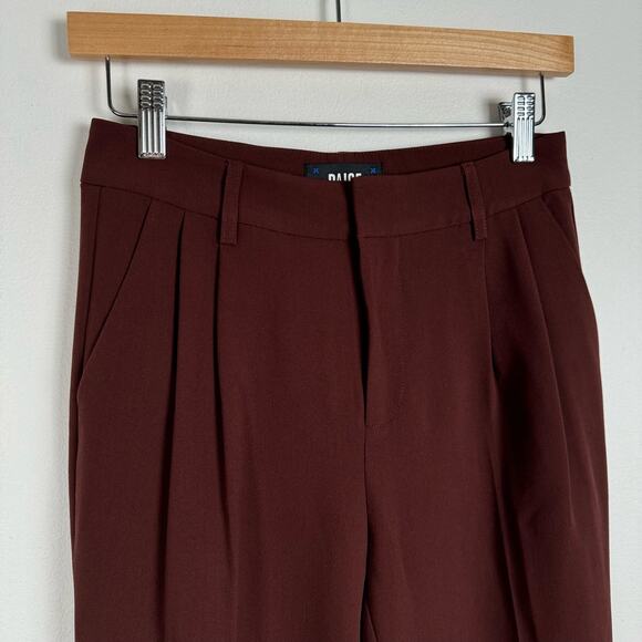 Paige Aracelli High Rise Trouser Pant Mahogany Brown Size 0 Suit Trousers NWOT - Picture 8 of 16